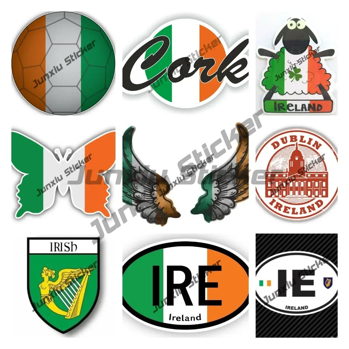 Car Accessories Ireland - Irlanda bandeira asas criativo motocicleta adesivos