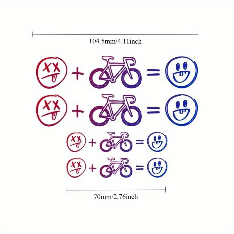 Car Accessories Gift Ideas - 4 pçs/set rosto feliz bicicleta adesivos