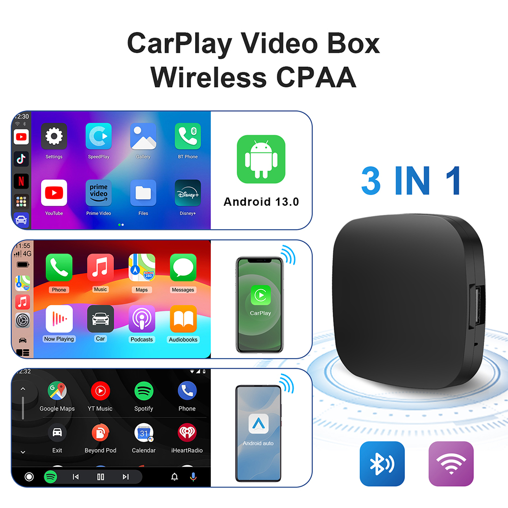 Novo 3 em 1 sem fio carplay &  - Car Accessories Youtube avaliação e preço